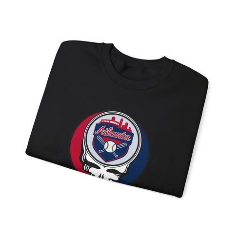 Grateful Dead - Atlanta Braves Stealie Grateful Dead Crewneck Sweatshirt - MLB - StealieShop